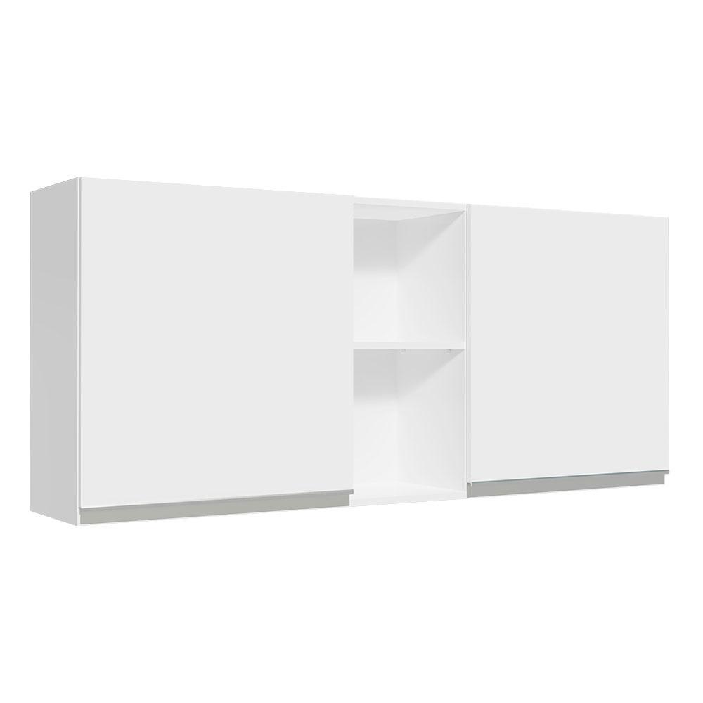 Armário de Cozinha Aéreo 150 cm 2 Portas e 2 Nichos Branco Glamy Madesa - Home & Living