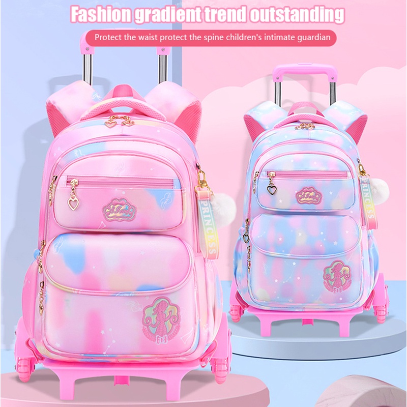 mochila de rodinha menina de rodinha kit mochila infantil feminina mochila escolar feminina com rodinhas meninas princesa destacável escada fofa de uso duplo