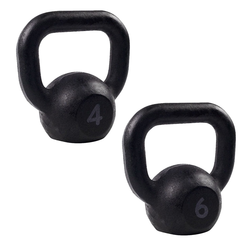 KIT 1 KETTLEBELL PINTADO 4 KG + 1 KETTLEBELL PINTADO 6 KG