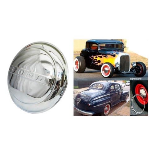 Calota 1 Pç Ford F1 F100 F1000 Hot Rod Aplic Metal Cromado