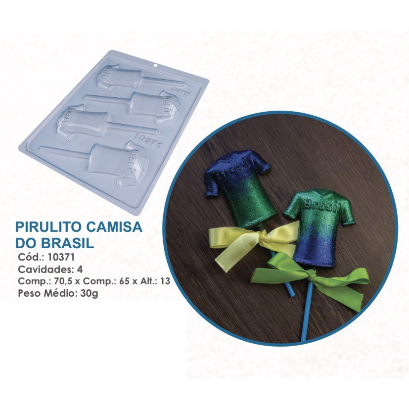 Forma  Bwb Simples Pirulito Camisa Do Brasil Futebol  Copa Do Mundo Cod 10371