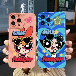 for Samsung Galaxy S23 Ultra S23 + A04E A04 4G A14 A34 A54 5G A11 A50 M12 Powerpuff Girls Square Edge Cover Full Len Protective Case