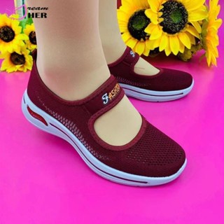 2024 Novos Sapatos De Malha Respirável Moda Casual De Um Só Deslizamento Para Caminhada Mulheres