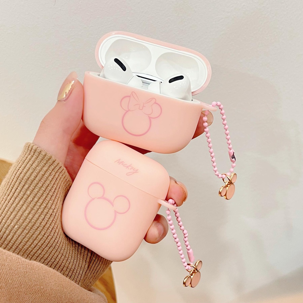 Mickey Minnie Soft TPU Casing Compatible For AIRPODS PRO 1/2/3/4 Protective Case Only Protect Cover