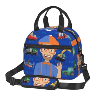 Lancheira Blippi Saco De Almoço Reutilizável Para Mulheres Grande Capacidade Com Bolso Lateral E Alça De Ombro Meninos Adultos