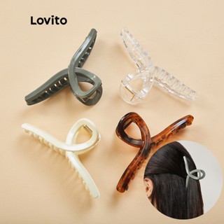 Lovito Garra de Cabelo Lisos Multicoloridos L17M365 (Marrom/Branco/Verde)