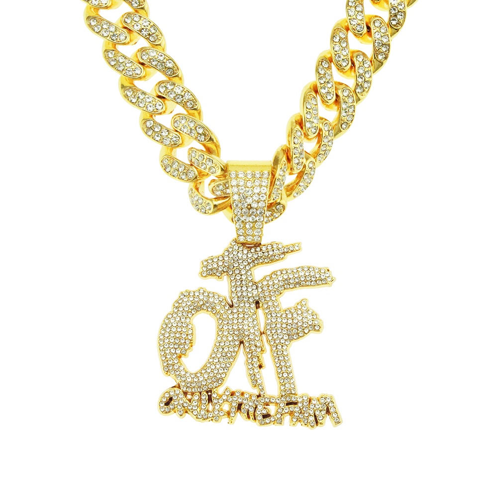 Novo corrente cravejada Pingente De Carta De Diamante Completo Colar Cubano De hip-hop Occidental Homens ice cuban