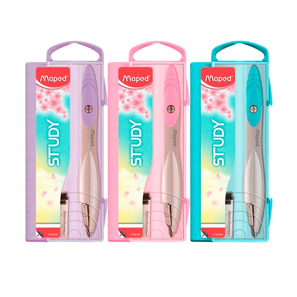 Compasso Study Pastel com Estojo - Tris em Oferta na Shopee