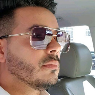 Óculos De Sol Masculino Quadrados Vintage De Metal Proteção UV400 em Oferta na Shopee