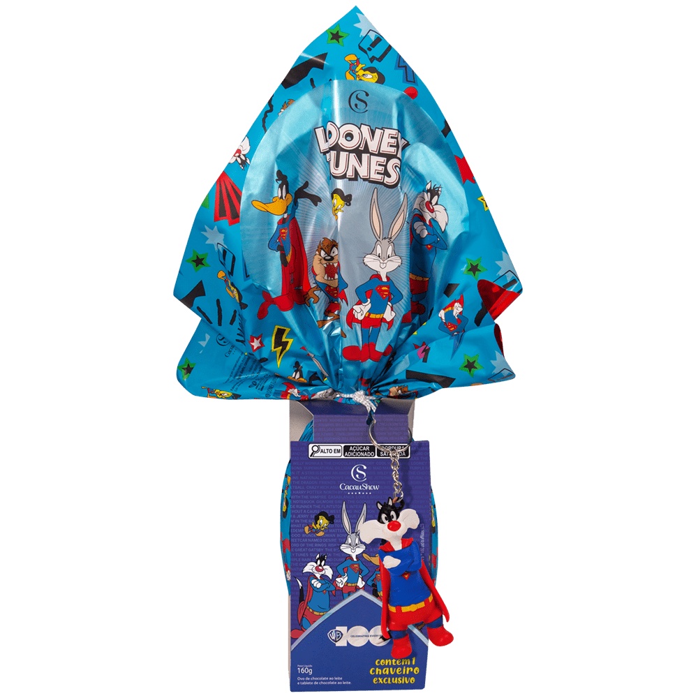 Ovo de Páscoa Chaveiro Looney Tunes Frajola 160g Cacau Show
