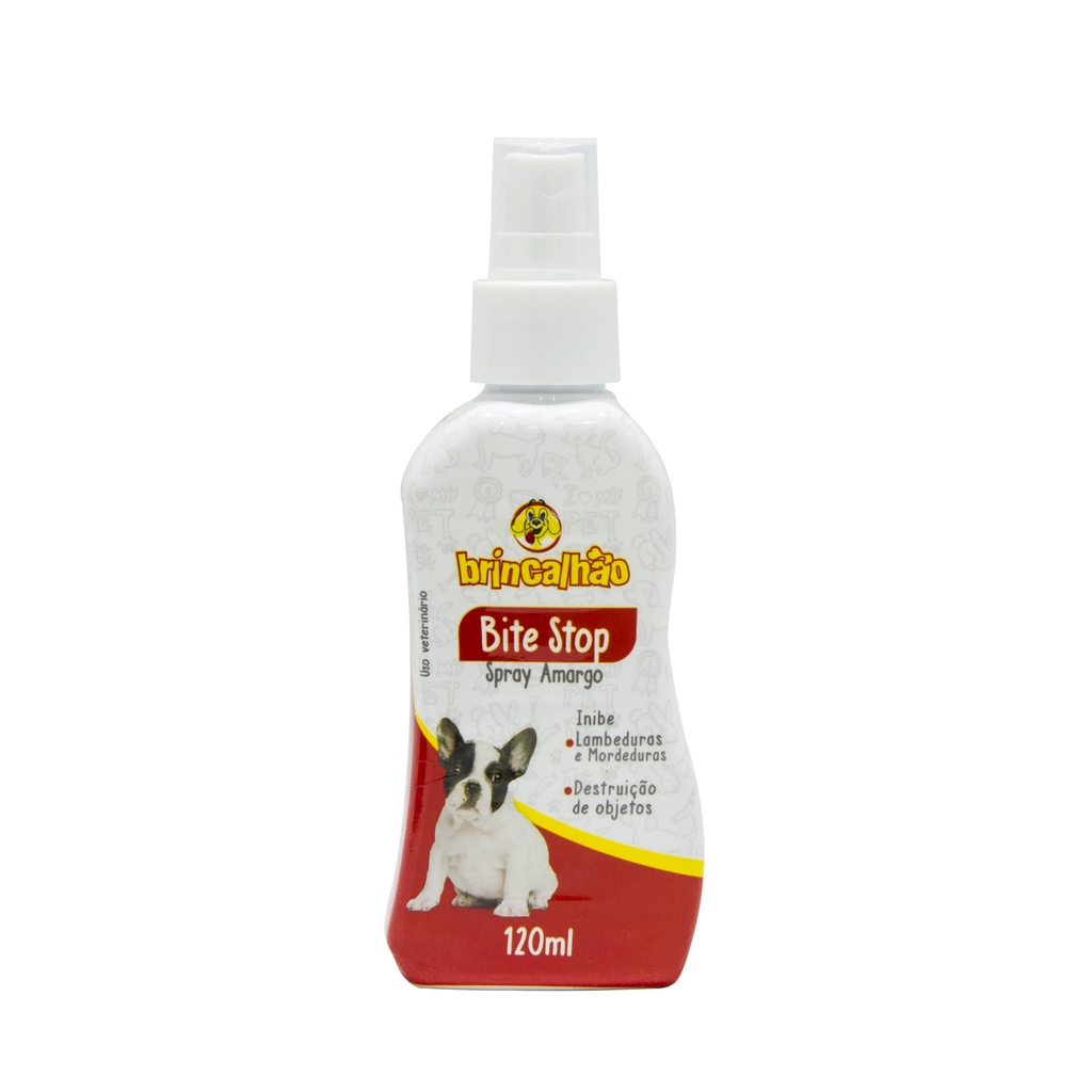 Spray Amargo para Adestramento Bite Stop Anti Lambida Mordedura 120ml Brincalhão