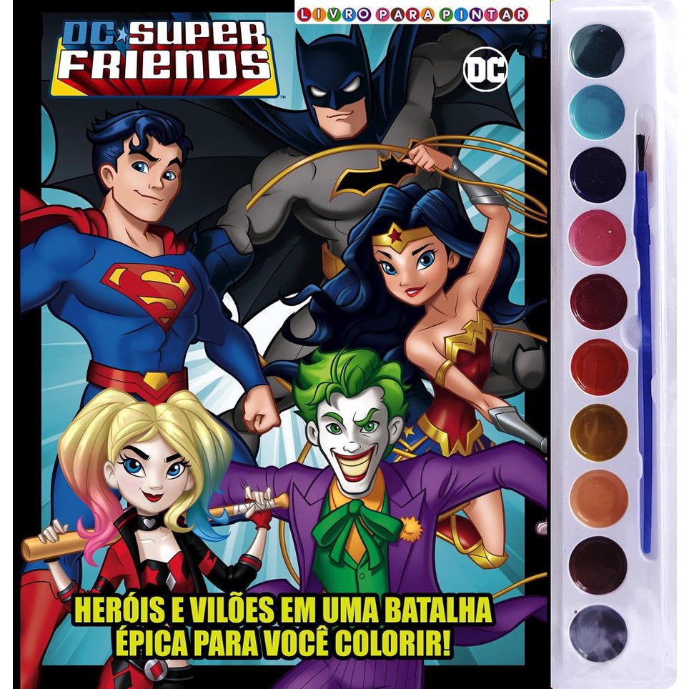 Livro DC Super Friends para Pintar com Aquarela