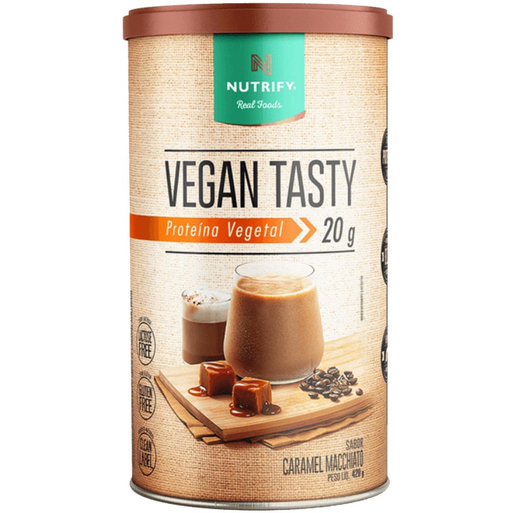 Vegan Tasty Isolado Vegano Clean Label Vitamina B12 Caramel Macchiato 420g - Nutrify