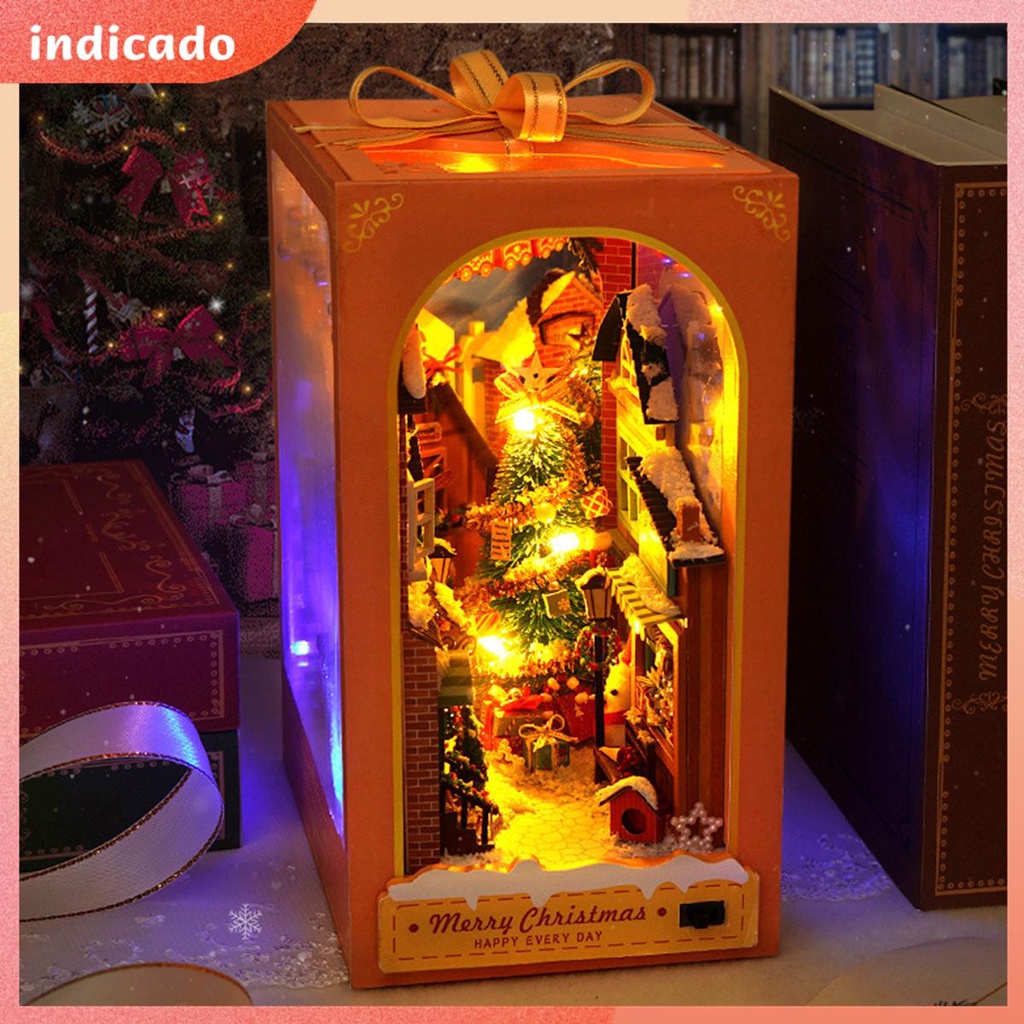 Kit De Estante De Livros De Bricolagem 3D Puzzle Madeira Leds Educacional Kits De Inserção SHOPSBC8197