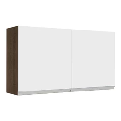 Armário de Cozinha Aéreo 120 cm 2 Portas Rustic/Branco Glamy Madesa