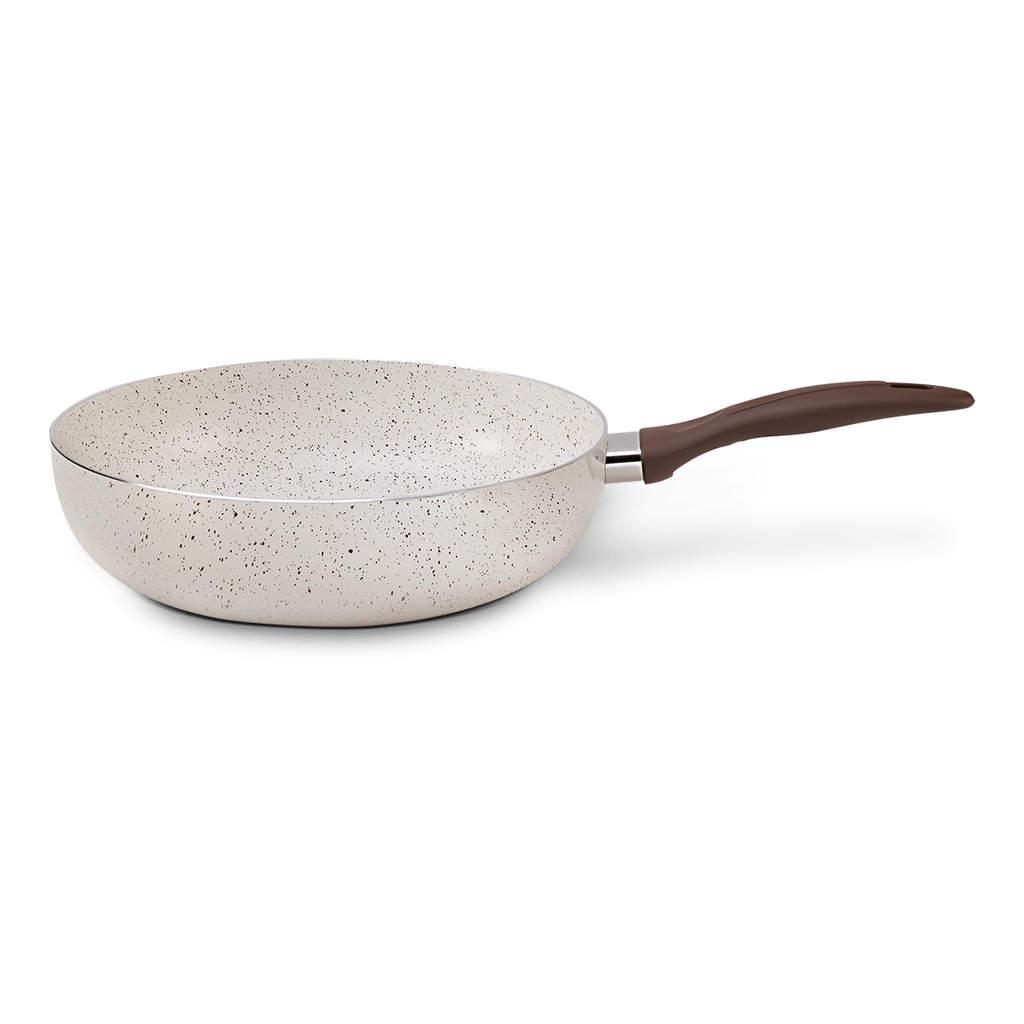 Wok Com Fundo De Indução Ceramic Life Brinox Granada Ø 28 cm Vanilla em Oferta na Shopee