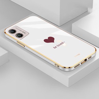 Motorola Moto G73 G53 G 73 G84 G54 Elegante Capa De Borracha Do Coração Telefone Glossy Electric Plating Case Lanyard Casing