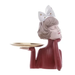 Figura Decorativa Wolff Boneca com Bandeja 32cm x 24cm