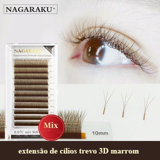 Nagaraku Marrom Flor Automática W Forma Flor 3d Premade Fãs Cílios Extensões Natural Suave Luz Indi @ @ Ví @ @ Duo Cílios Completos Dense