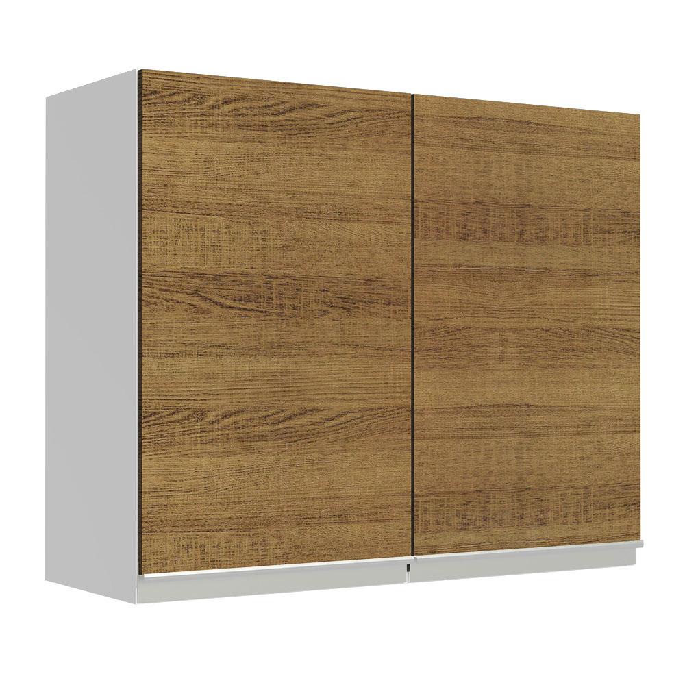 Armário de Cozinha Aéreo 80 cm 2 Portas Branco/Rustic Glamy Madesa