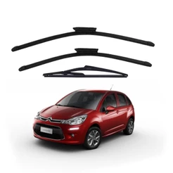 Palheta Limpador Parabrisa Dianteiro + Traseiro Citroen C3 Novo 2014 2015 2016 2017 2018 2019 2020