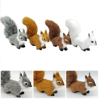 12cm Simulação Mini Esquilo Modelo De Imitação Fofa Brinquedo De Pelúcia