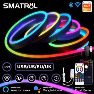 SMATRUL Tuya Smart Wifi Faixa De Luz Led Colorida RGB 5050 Fita Ip67 5m À Prova D