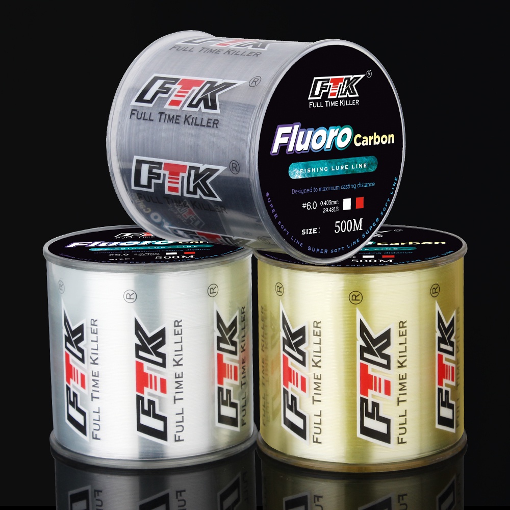 500M Revestimento De Fluorocarbono 4.136LB-34.32LB Linha Líder De Monofilamento De Fibra De Carbono De Afundamento De Carpa Pesca