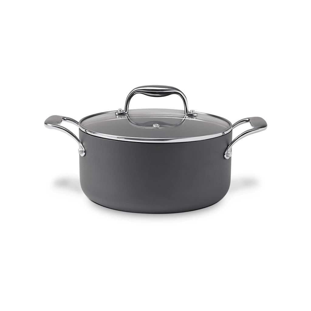 Caçarola Com Tampa E Fundo De Indução Brinox Diamond 4,7 Litros Ø 24 cm Cinza - Home & Living