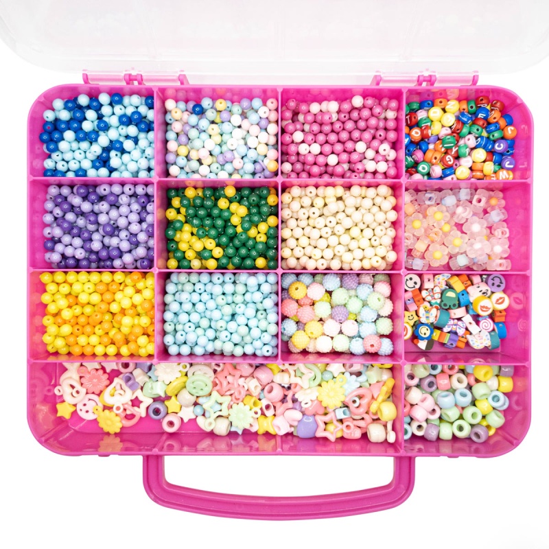 Kit Miçanga Biju Infantil Iniciante Pulseira Colar Tiara