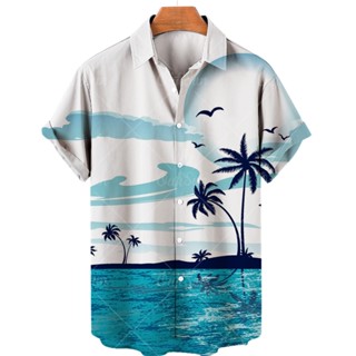 2023 Nova Cor Clara Coco Havaiano Casual Simples Festa De Impressão Roupa Masculina Moda Jovem , Material De Nylon Com Suor Solto E Respirável Botão Camisa De Manga Curta