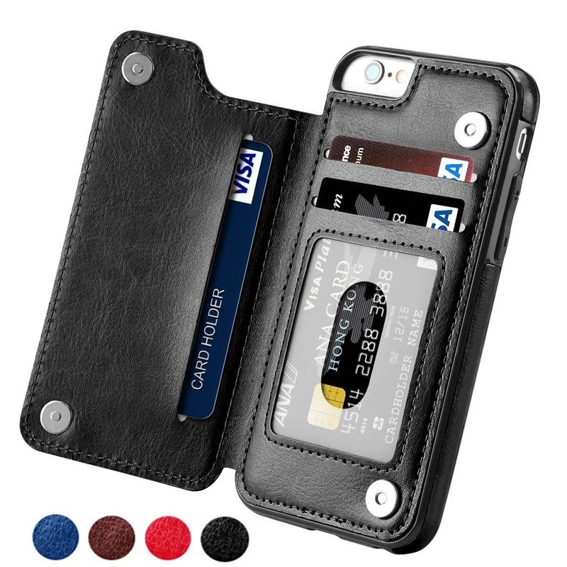 Capa De Couro De Luxo Slim Fit Premium Para iPhone 7 8 Plus SE2020 SE 2022 X XR Xs Max Carteira Slots À Prova De Choque