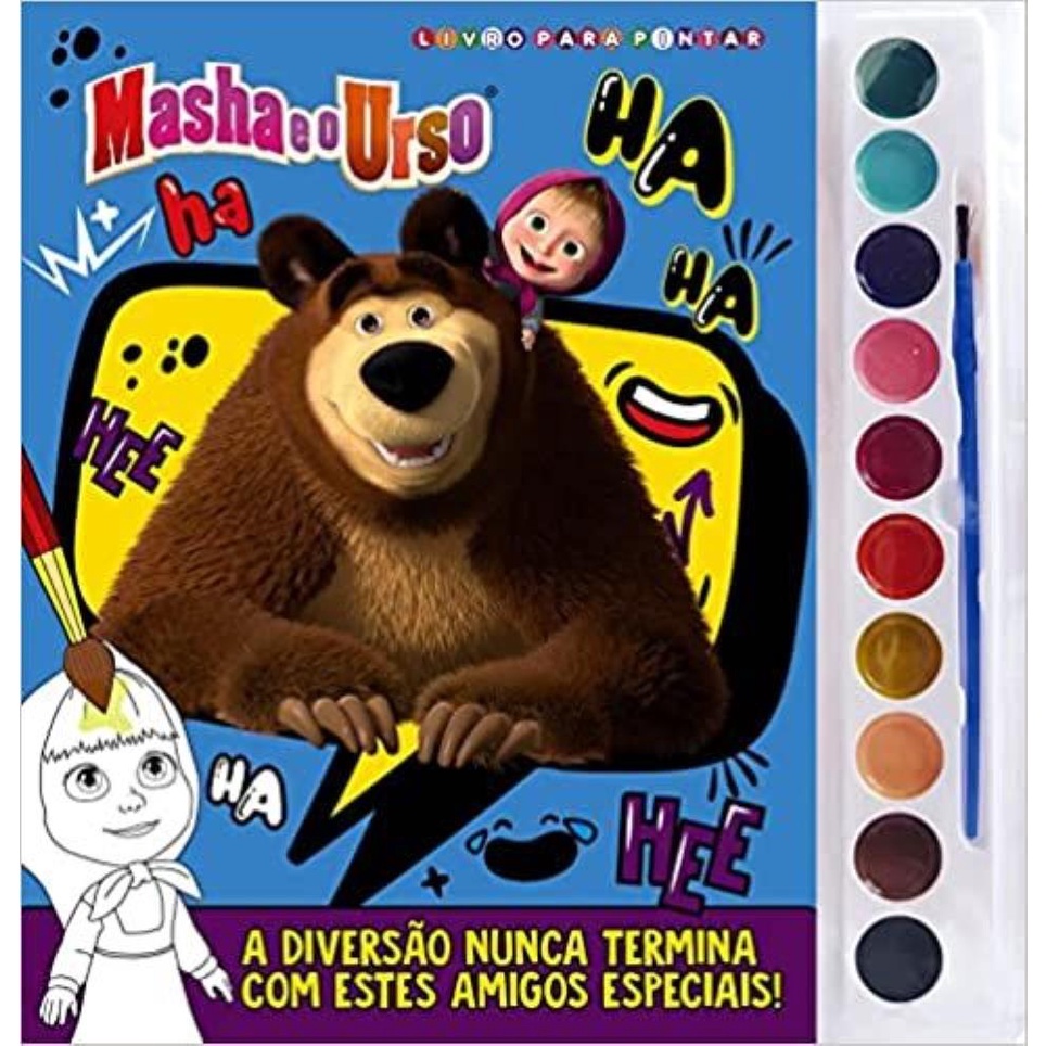 Livro Masha e o Urso para Pintar com Aquarela