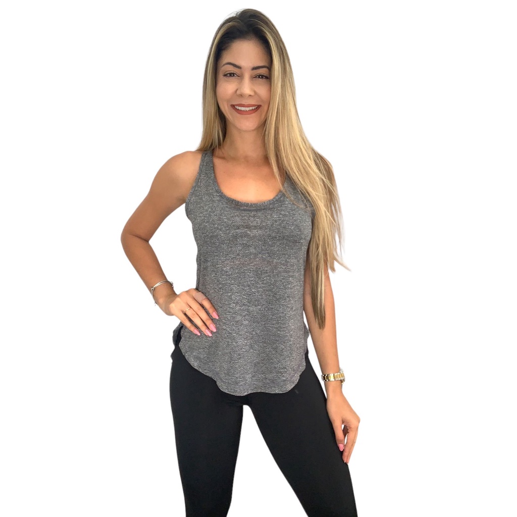 Regata Fitness Dry Fit Furadinha Tapa Bumbum Costa Nadadora Academia Sobre Legging