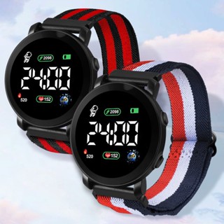 Relógio Digital LED De Pulso Elástico Fita Elástica Smart Electronic Women Shock Student Square Sports For Kids Daily Wear SmartwatchDigital Boy Astronaut Round
