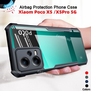 Xiaomi Poco X5 X5 5G 2023 Transprent AirBag Caixa Para Telefone X5Pro X 5 5X Pro 5GBumper À Prova De Choque Rígido Cristalina Proteção Da Capa Traseira Fina