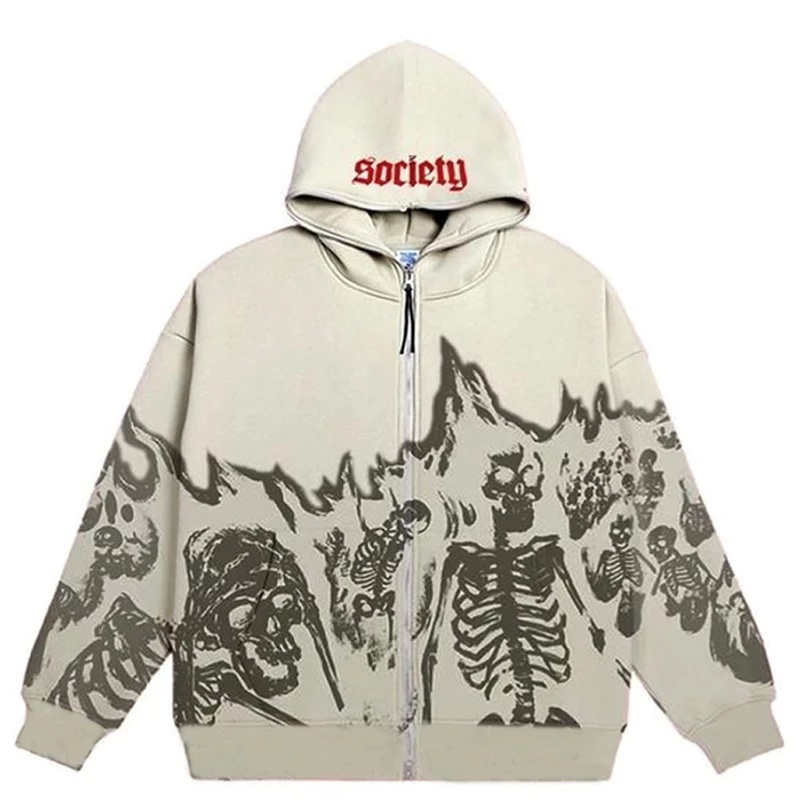 Acquista Felpa con cappuccio tinta unita Moda uomo Zip Up Manica lunga Giacca oversize Cappotto