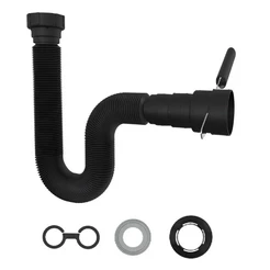 Sifão Sanfonado Flexível Tubo Extensivo Universal Com Canopla Blukit