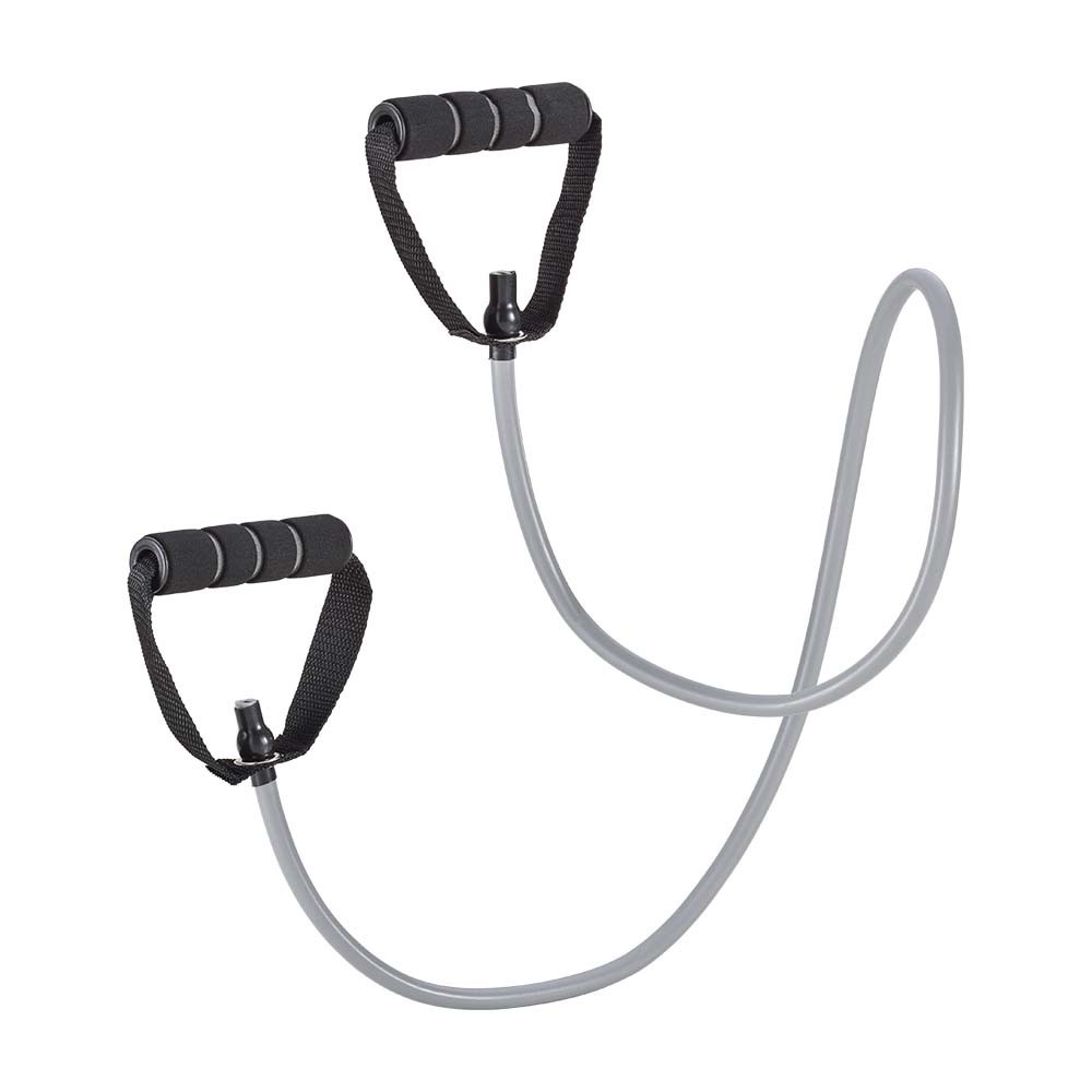 Extensor Elástico Toning Tube Com Alça Fitness Cinza/Preto Atrio - ES223 - Sports & Outdoors