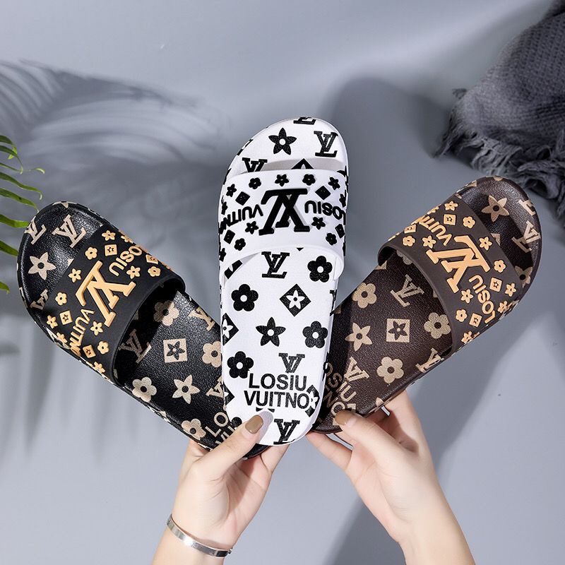 Chinelos De Verão LV Estilo Último Femininos Moda Exterior Casal Casa De Banho Antiderrapante Flip @ -