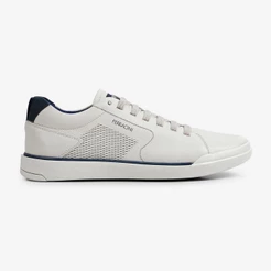 Sapatênis Masculino Couro Ferracini Calce Prático Elástico Esportivo Original Star Branco Azul 1055C