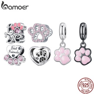 Bamoer Sterling Silver 925 Paw Hanging Bead of Cat and Dog Bijuteria Para Pulseira SCC2476-A