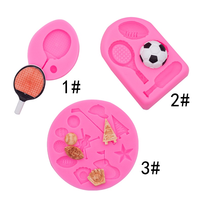 Molde De Silicone Para Bola , Tênis De Mesa , Futebol , Rugby , Golfe , Chocolate , Decoração De Bolo , Faça Você Mesmo