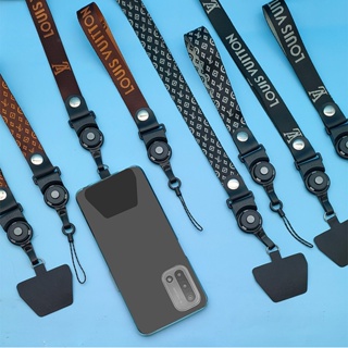 Cordão de pescoço longo + correia de pulso curta + almofadas adesivas para o telefone móvel caso Sling Keychain em Oferta na Shopee