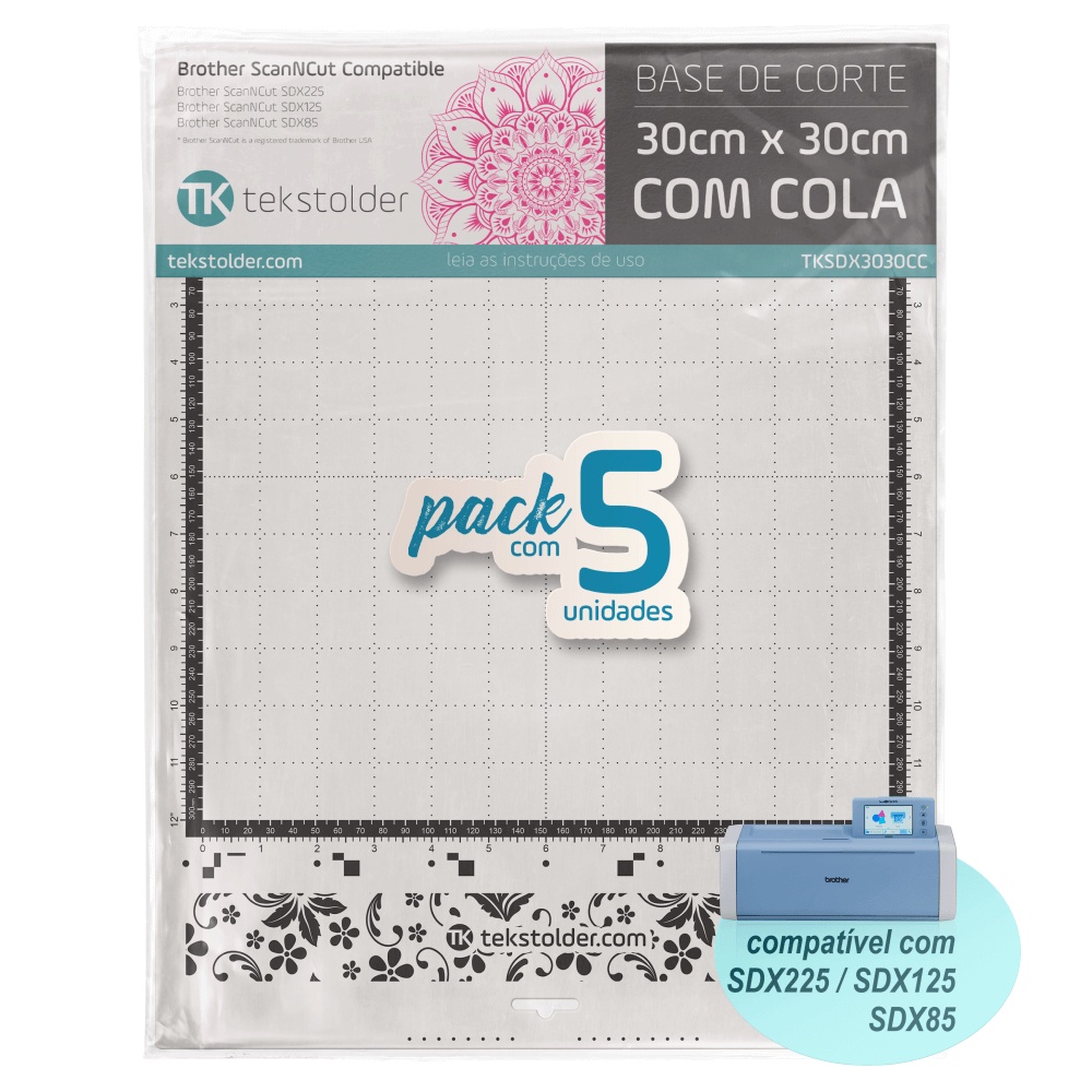 Kit com 5 Bases De Corte 30x30 Brother ScanNCut SDX (com cola)