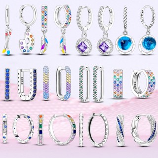 Novo Brinco Moda 925 Sterling Silver Dream Catcher Brincos De Penas Coloridas Para Mulher Jóias Namorada Esposa
