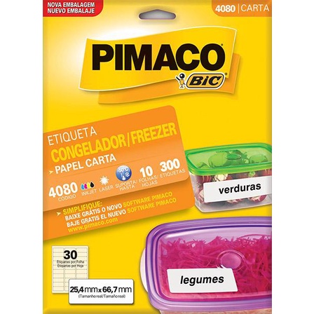 Etiqueta p/ Impres. Laser p/ Congelador Freezer 10fls Pimaco