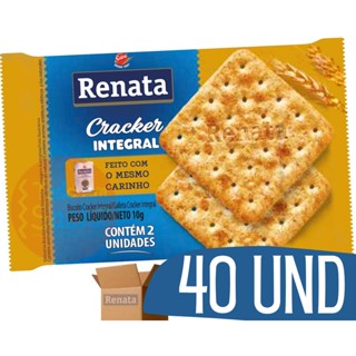 Biscoito em Sache Cream Cracker Integral Bolacha Renata 40 Und