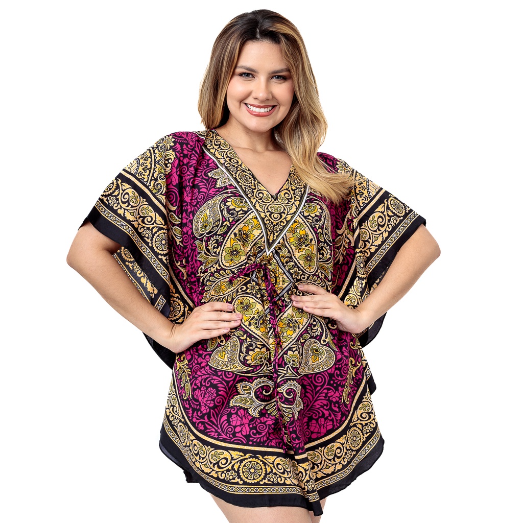 Bata Kaftan Indiana Longuete Saída De Praia Plus Size - Sports & Outdoors