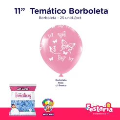 BalãoTemático 11" Borboletas – 25 Unidades – Art Latex